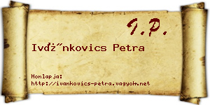 Ivánkovics Petra névjegykártya